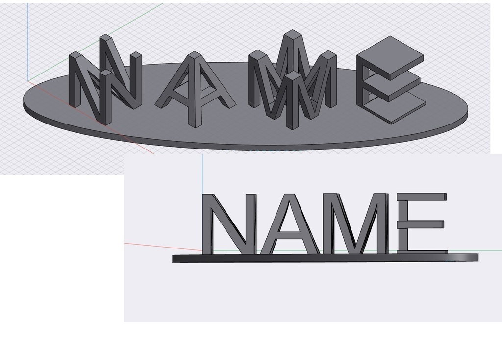 nombre 3d dos caras