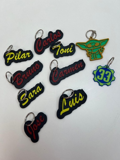 Llavero 3D personalizable 2 colores